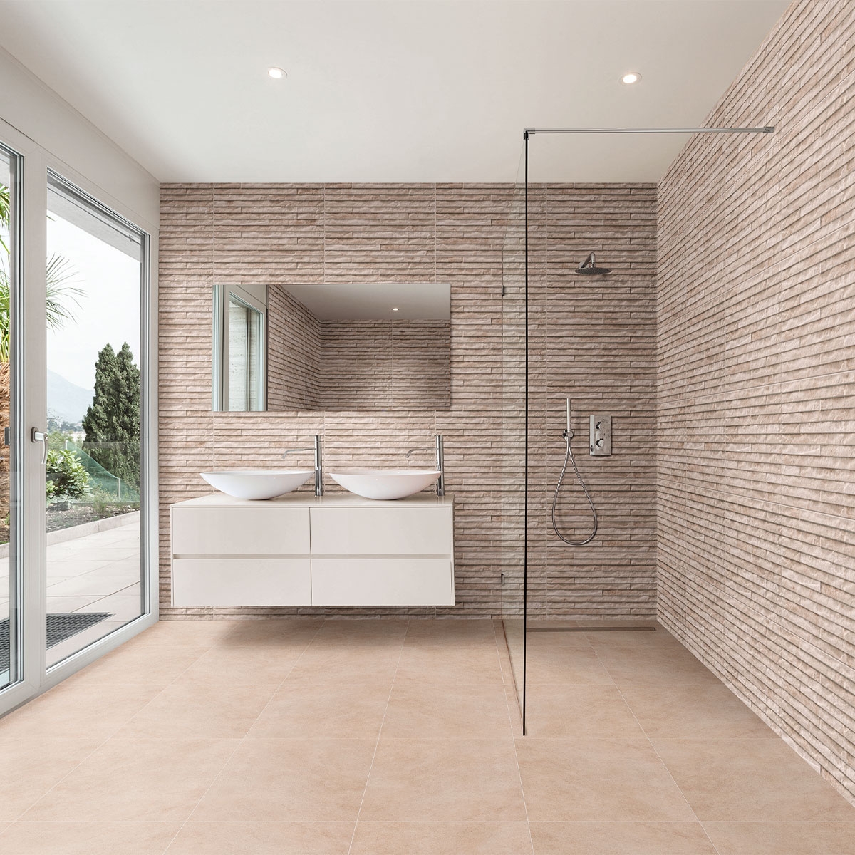 Casa de banho com revestimento Yosemite Brown 44x66 (1,17m2)