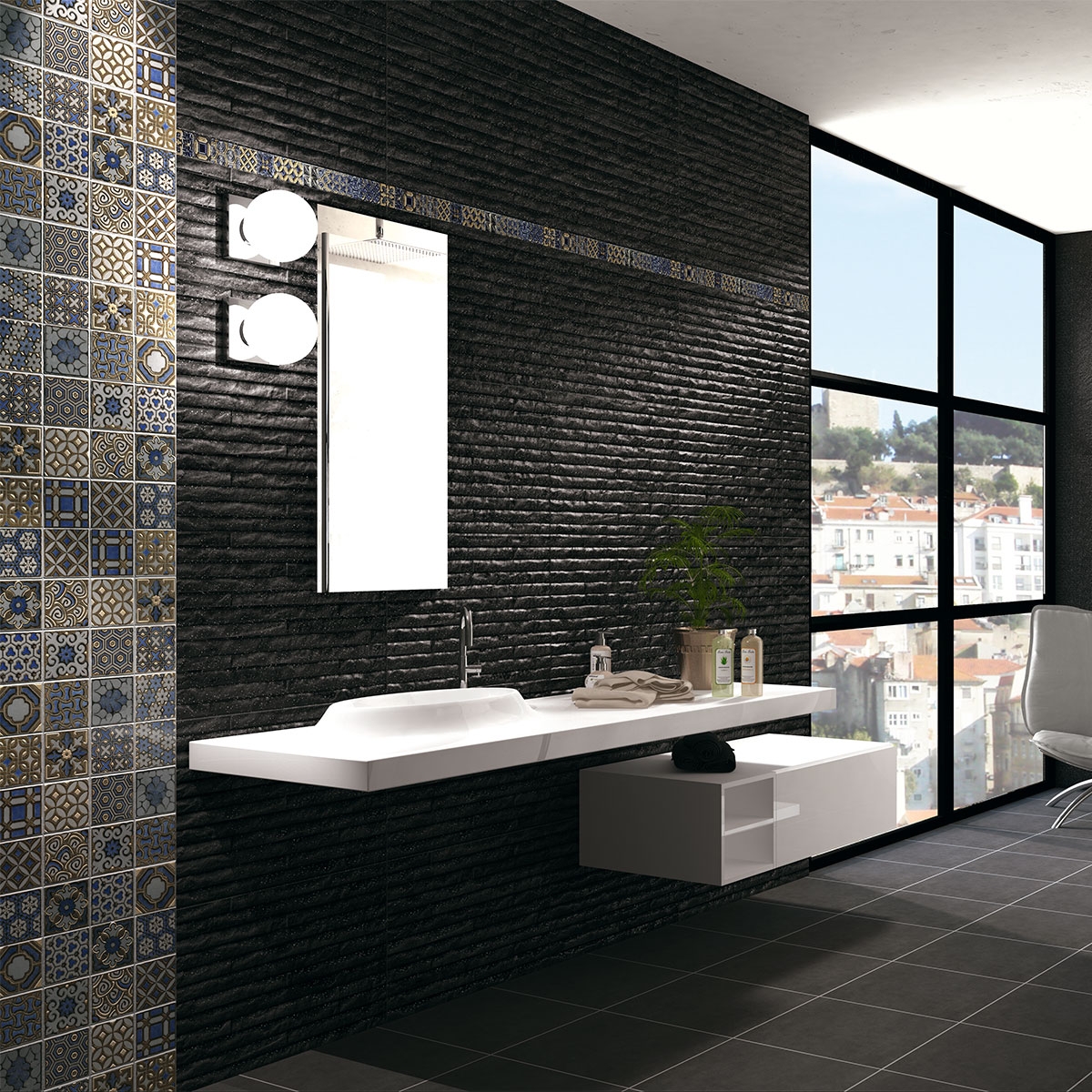 Baño con revestimiento Listelo Yosemite 5x66 (Precio por pieza)