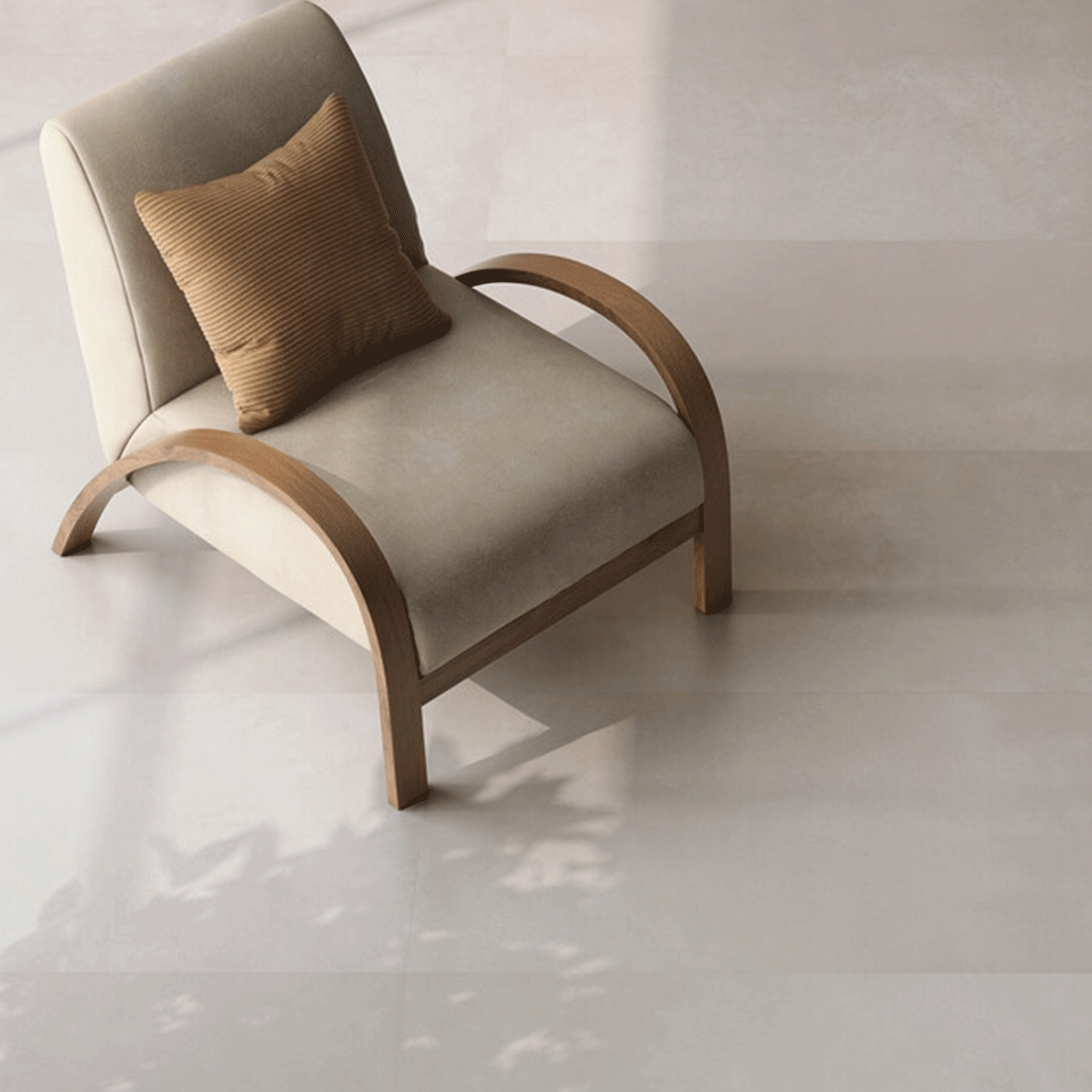 Interior con pavimento Newclay Grey 60x120