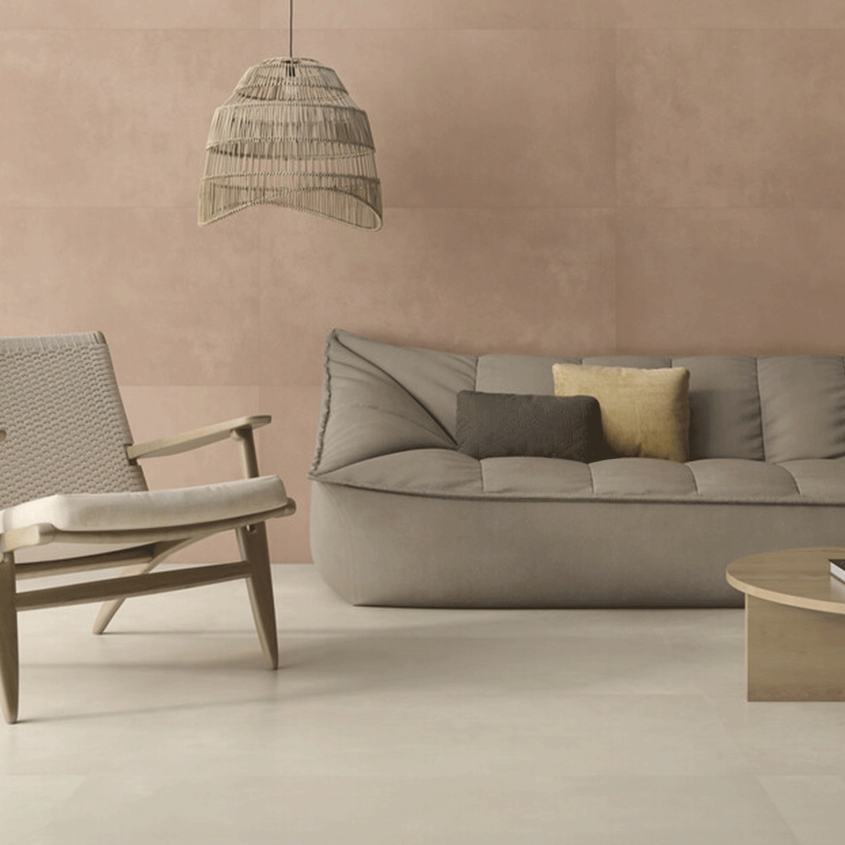 Interior con revestimiento Newclay Cotto 60x120