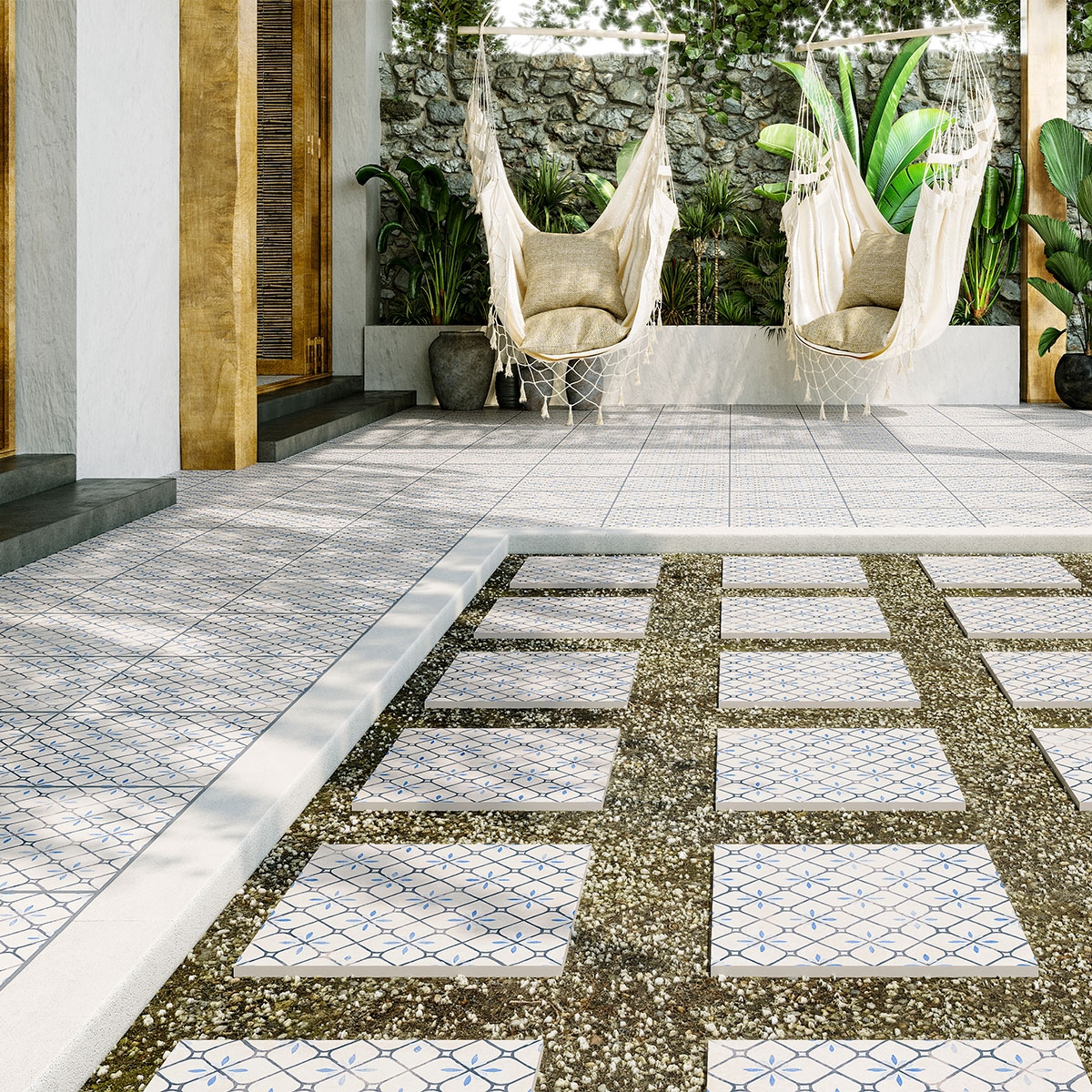 Exterior with Venice Denim Non-slip flooring 32.9x32.9