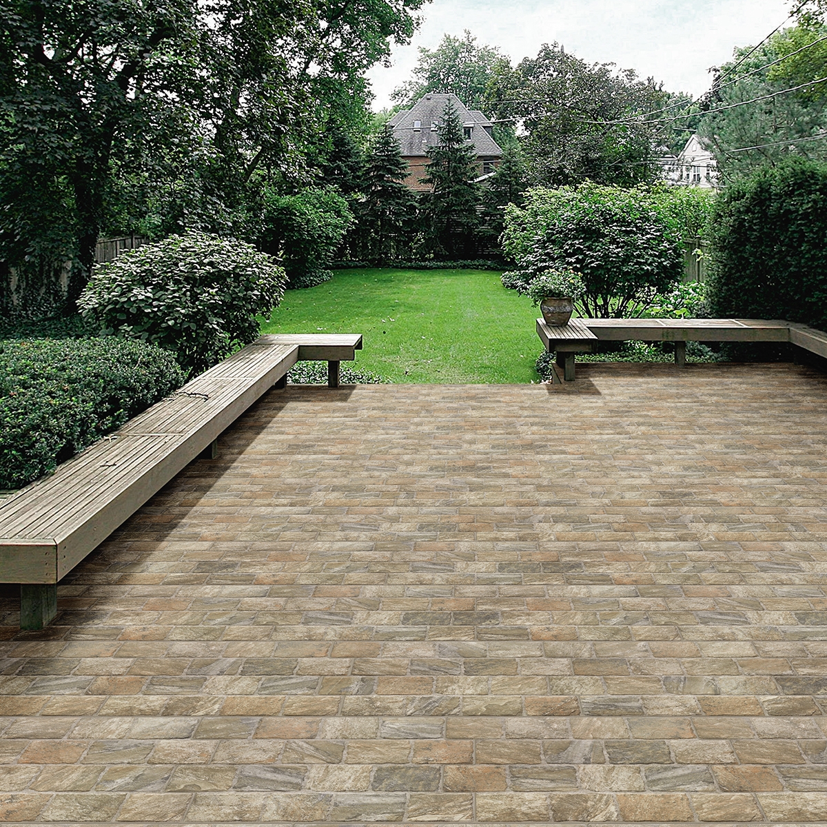 Exterior con Pavimento Dukkan Natural 44x66