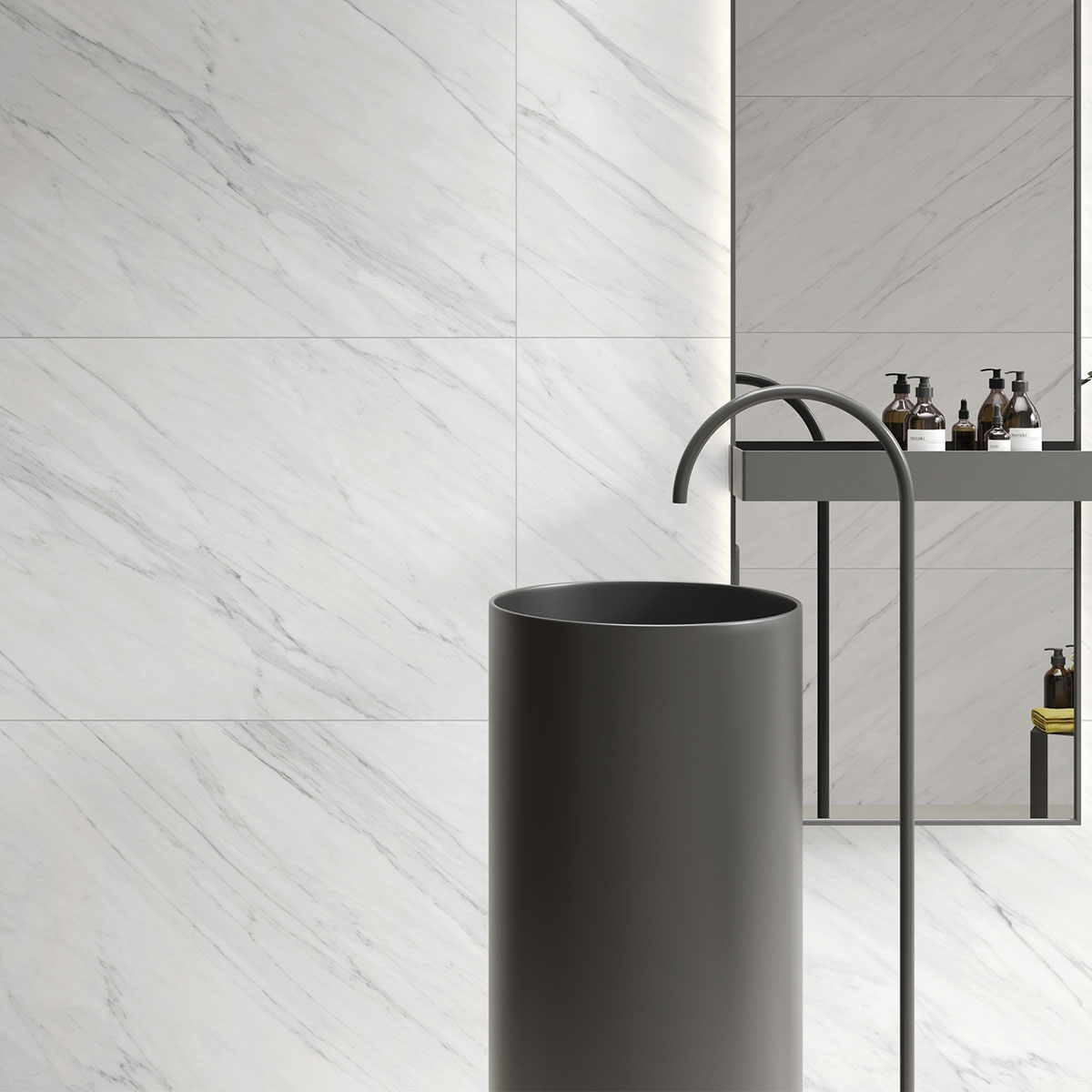 Bathroom with Alessia White cladding 60x120