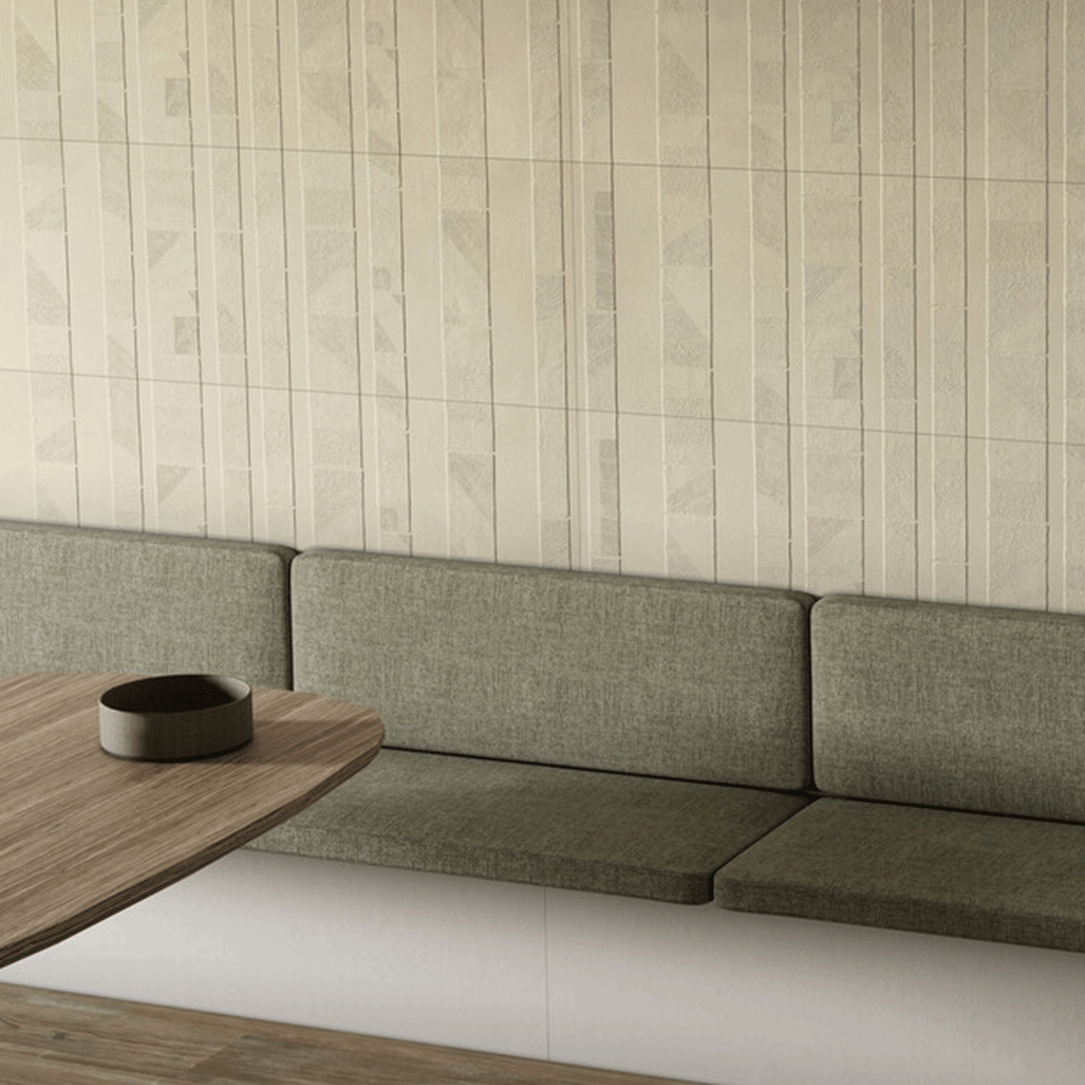 Interior con revestimiento Newclay Zen Sand 40x120
