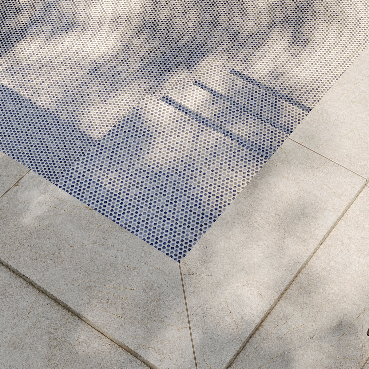 Piscina con Revestimiento Penny Dakhla Azure 31x31