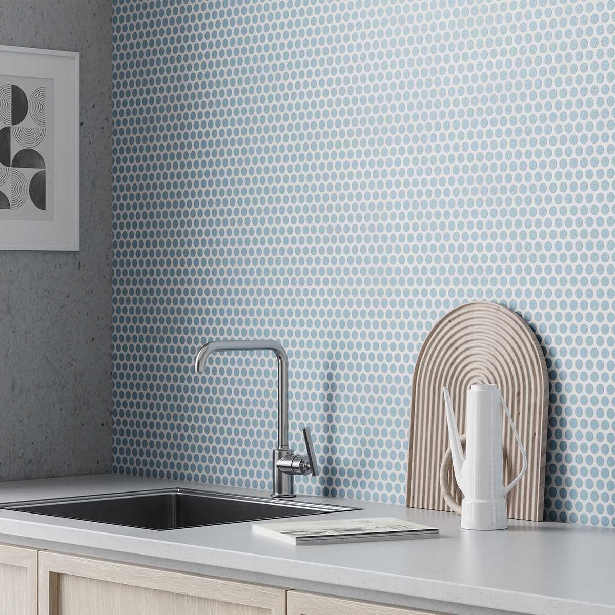 Cocina con Revestimiento Penny Ocean 31x31