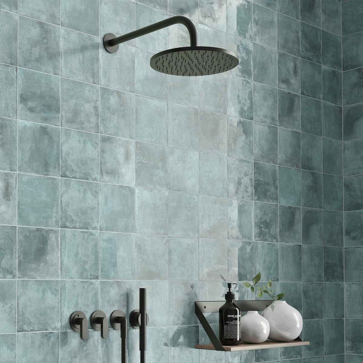 Bathroom with Aqua Turquoise cladding 15x15