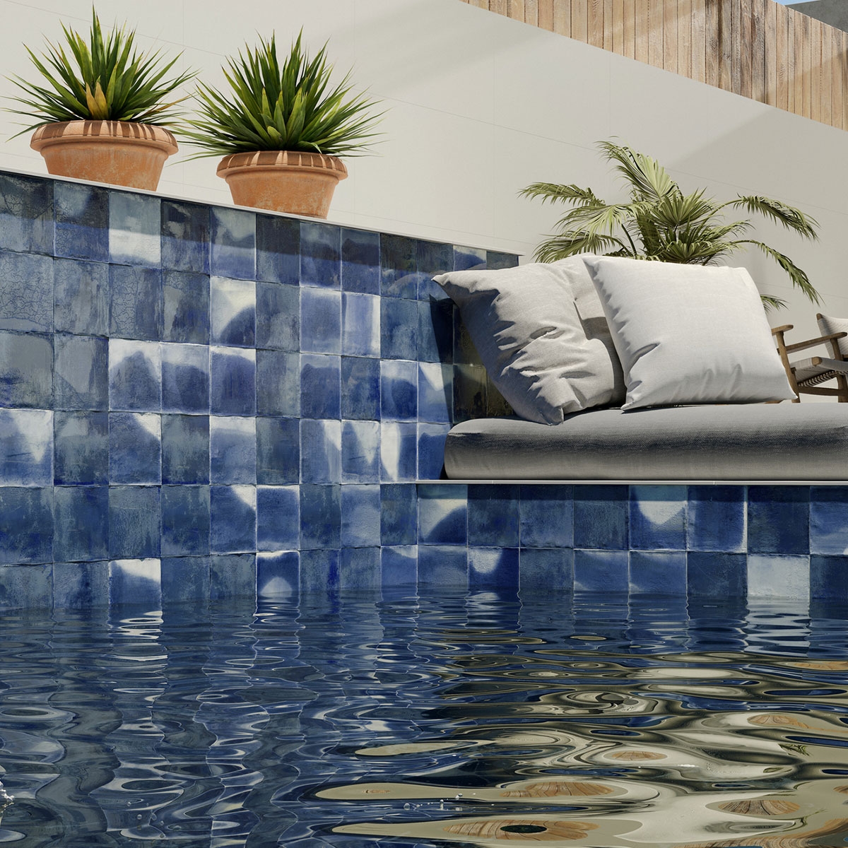 Exterior con revestimiento Aqua Blue 15x15