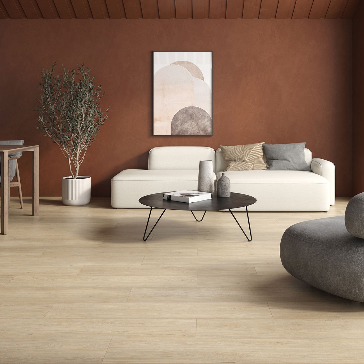 Interior com pavimento Baker Nature 23x120