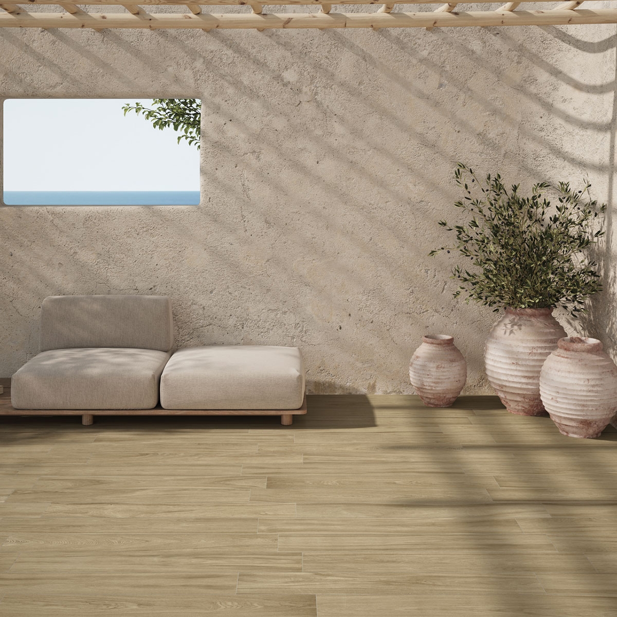 Revêtement de sol antidérapant en bois synthétique Bay Natural 20x120