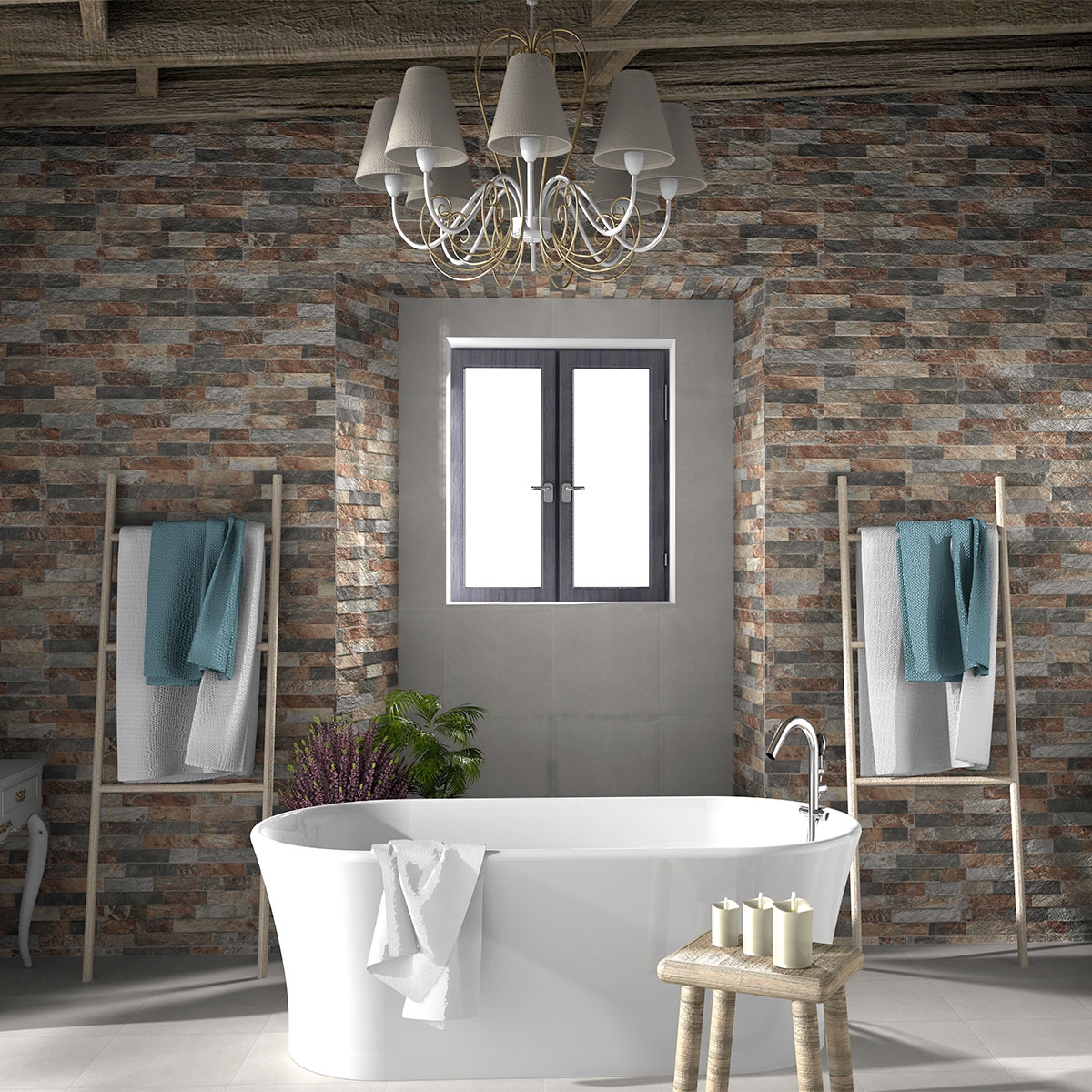 Badezimmer mit Ribera Farbbeschichtung 31x56