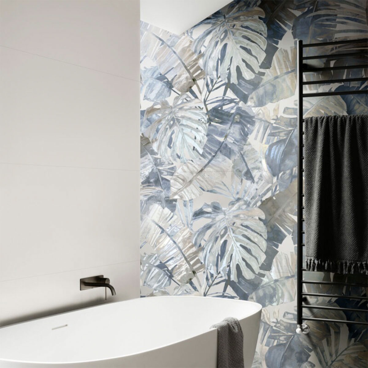 Interior com revestimento de cinza de cimento 75x75