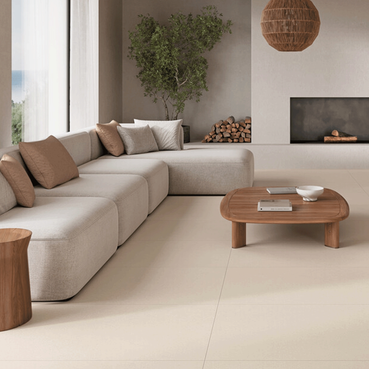 Interior with Santelmo Fine Sand Non-slip flooring 60x120