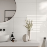 Salle de bain avec bardage Velan White Gloss 20x60