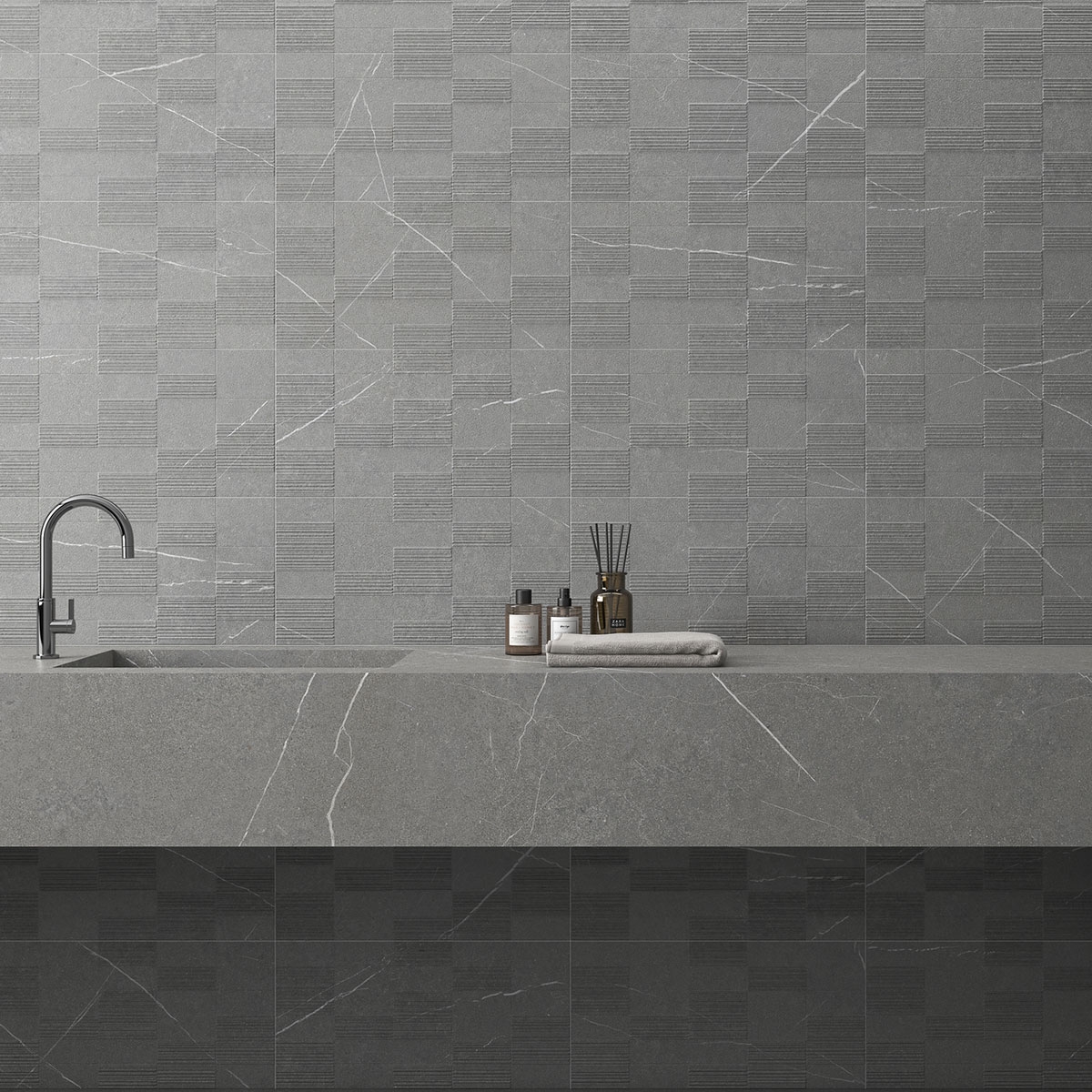 Salle de bain avec revêtement Capri Faro Grey 30x60