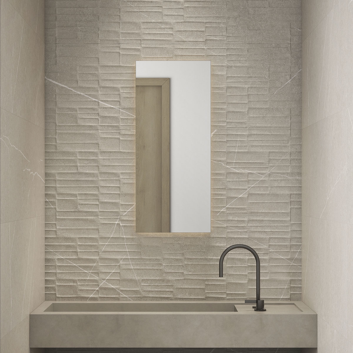 Baño con revestimiento Capri Solaro Cream 40x120