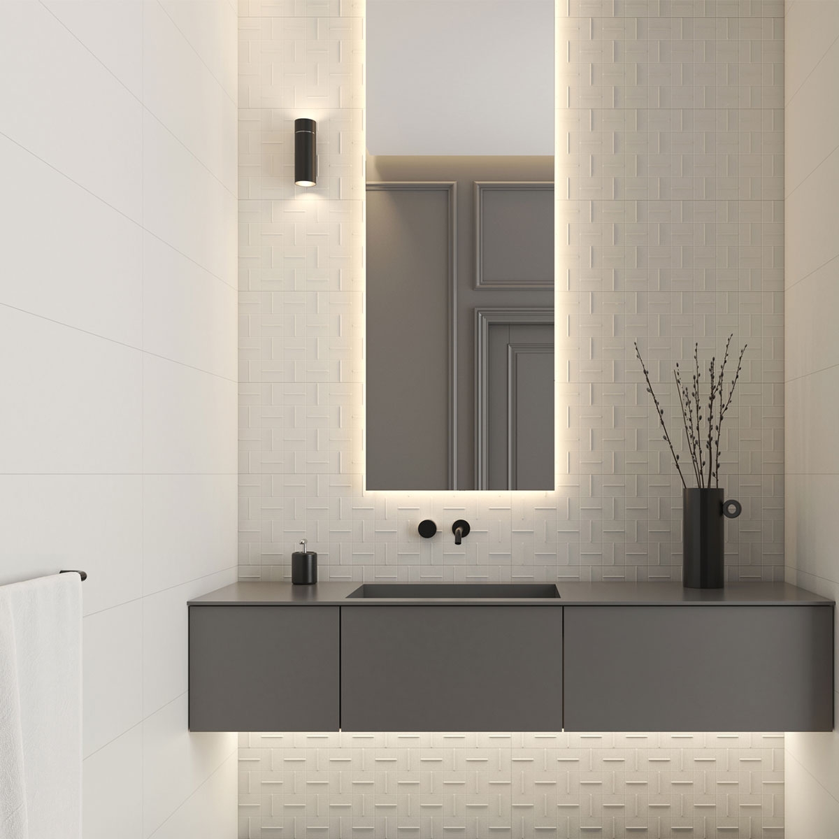 Baño con revestimiento Carpenter Albar 30x90