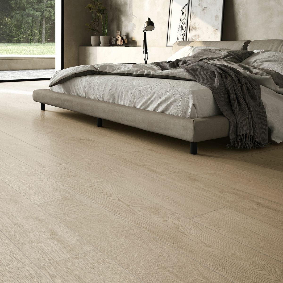 Interior con pavimento Clash Oak 20x120