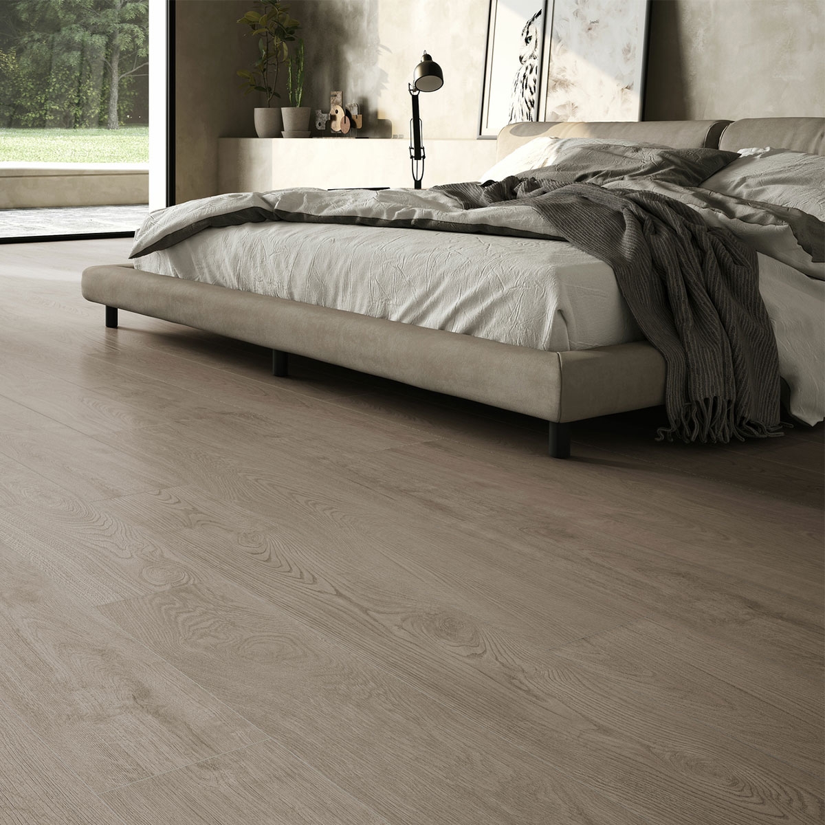 Interior con pavimento Clash Brown 20x120