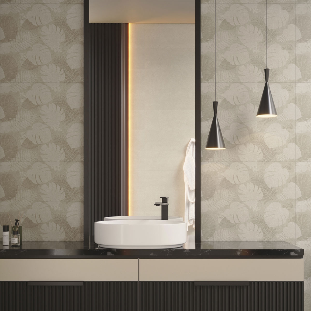 Salle de bain avec revêtement Core Bracken Tortora 30x75