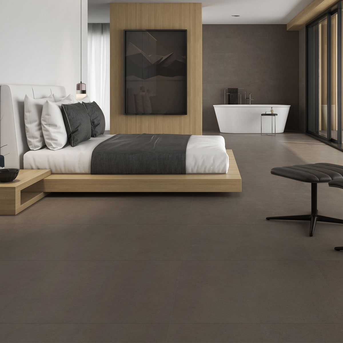 Interior with floor Core Ambre 60x60