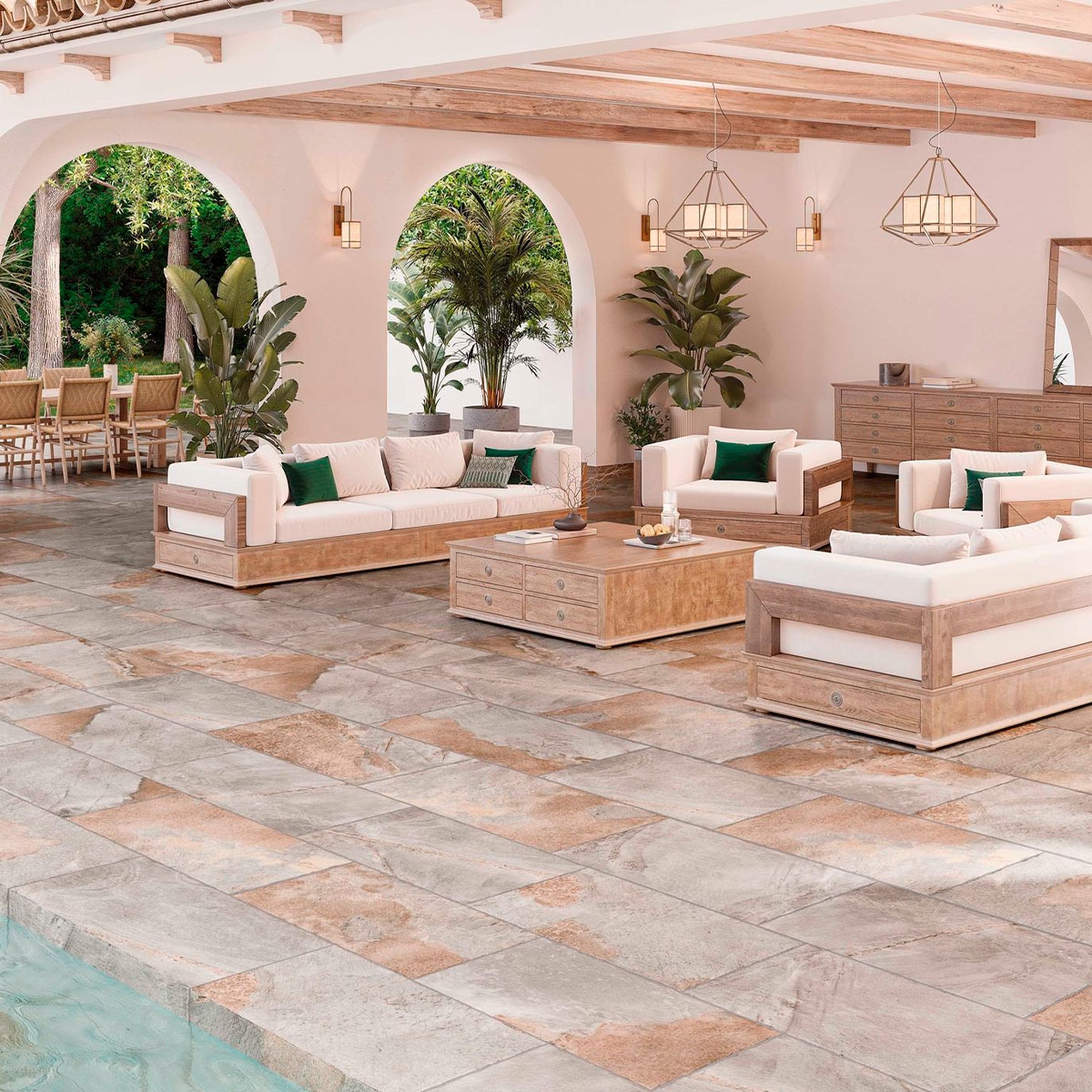 Exterior con pavimento Java Grey Antideslizante 44x66 (Caja 1,16m2)