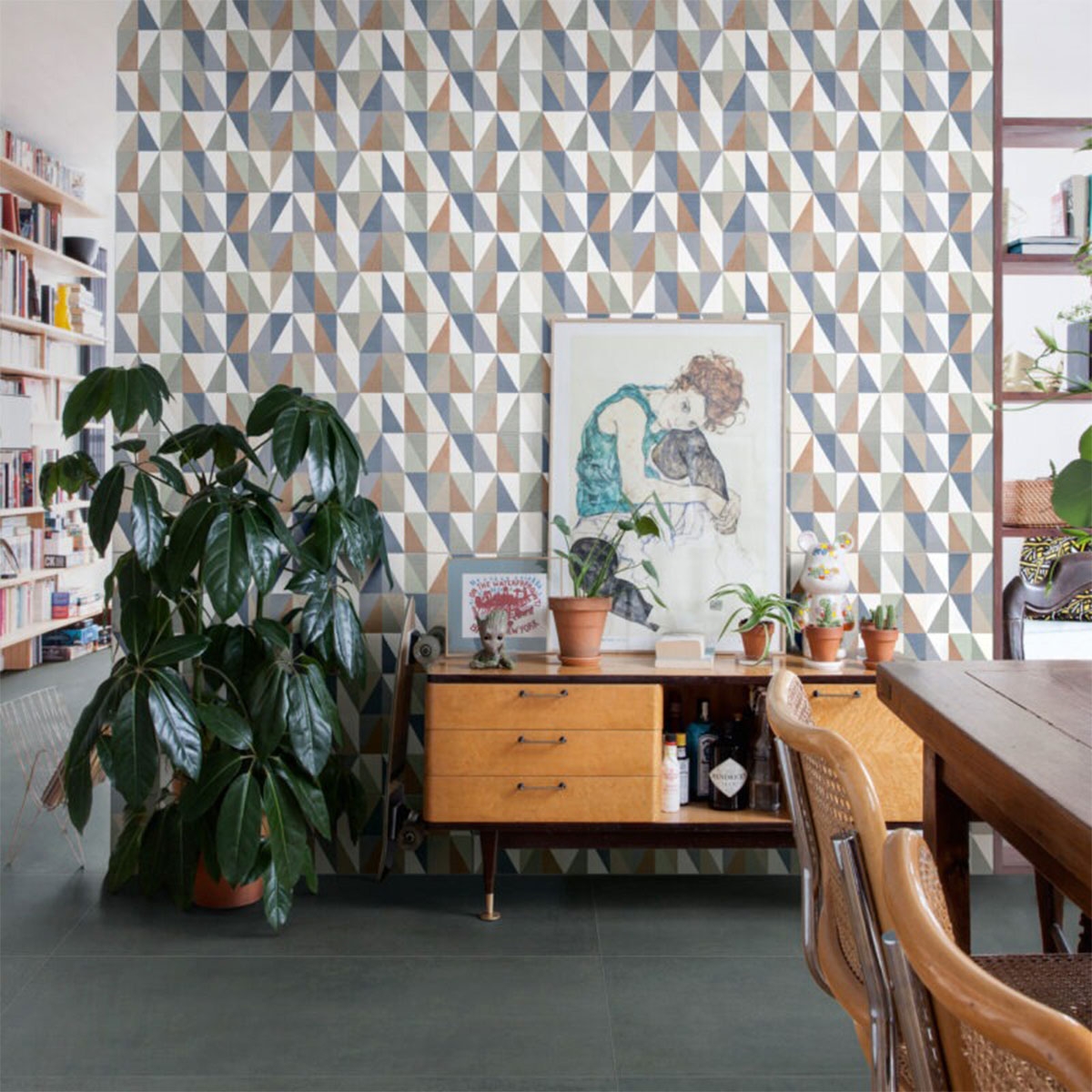 Innenraum mit Beton-Indigo-Boden 60x120