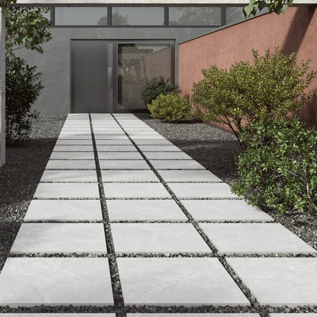 Exterior com pavimento Storm Extrem White antiderrapante 60x60