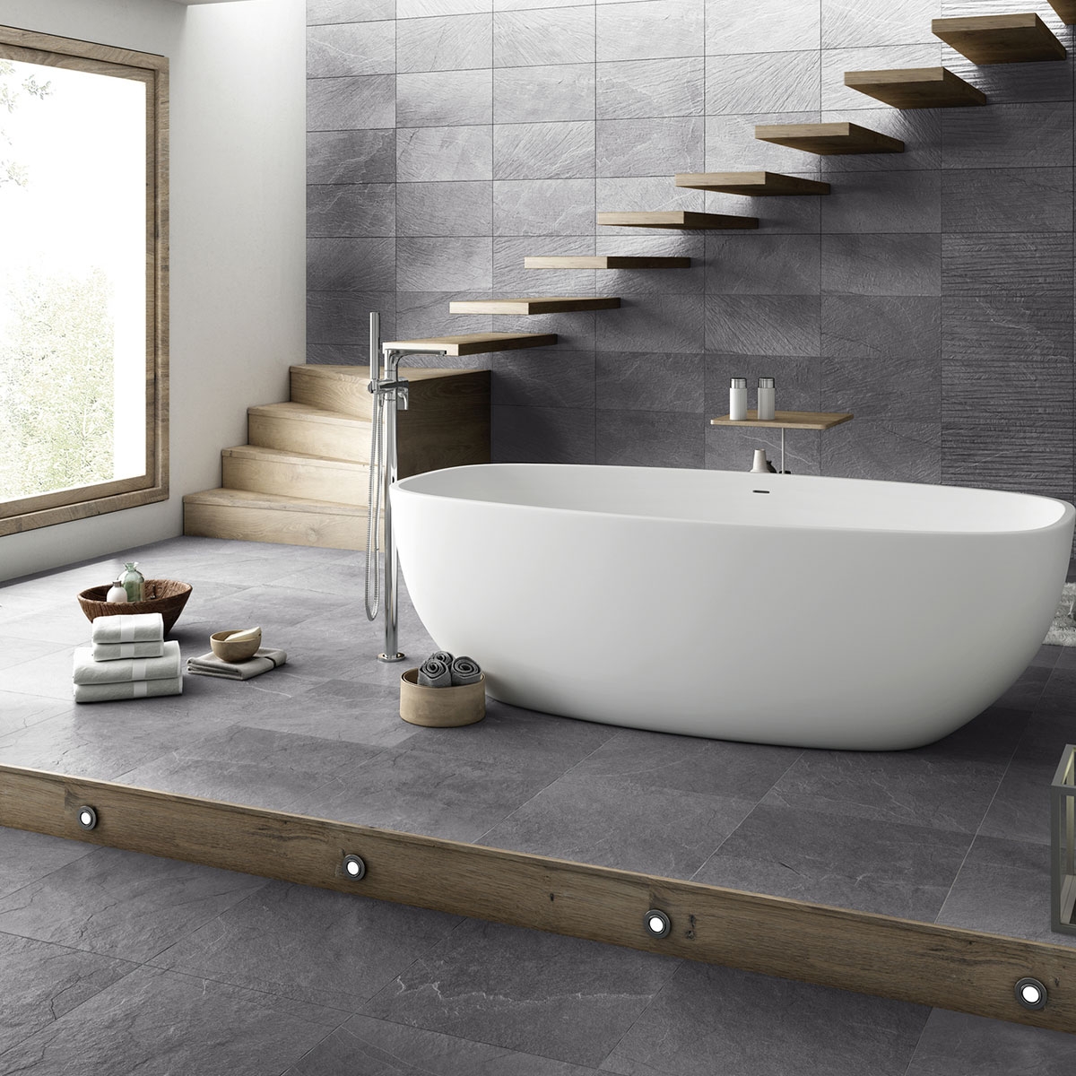 Badezimmer mit Dorset Cloud 30x60 Verkleidung