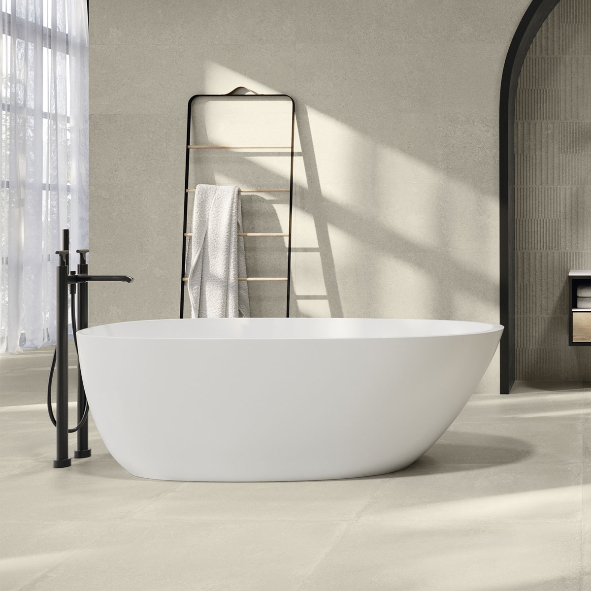 Davenport Beige Bathroom with Flooring 75x75 (Box 1.125m2)