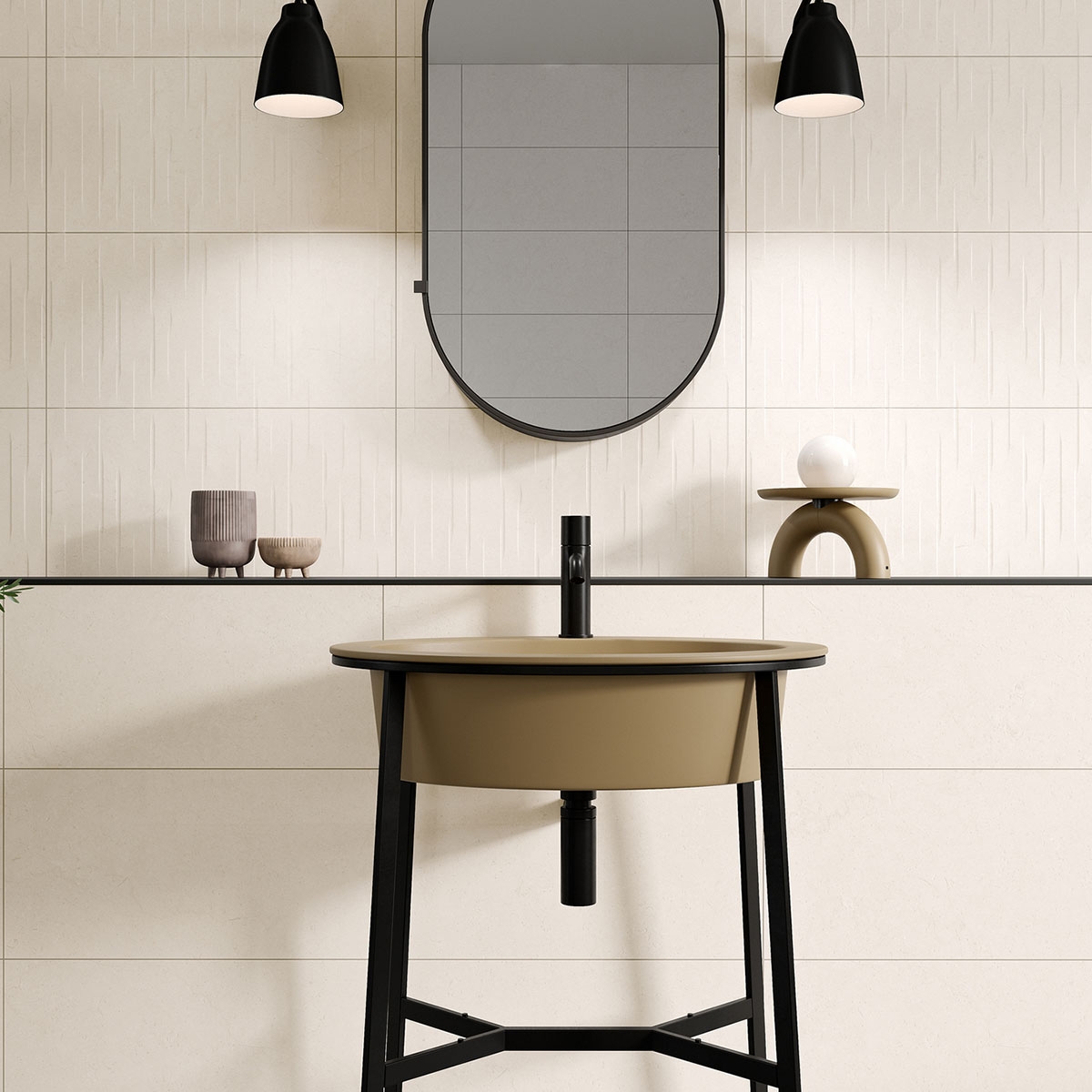 Interior con revestimiento Dual Blend Cream 30x60