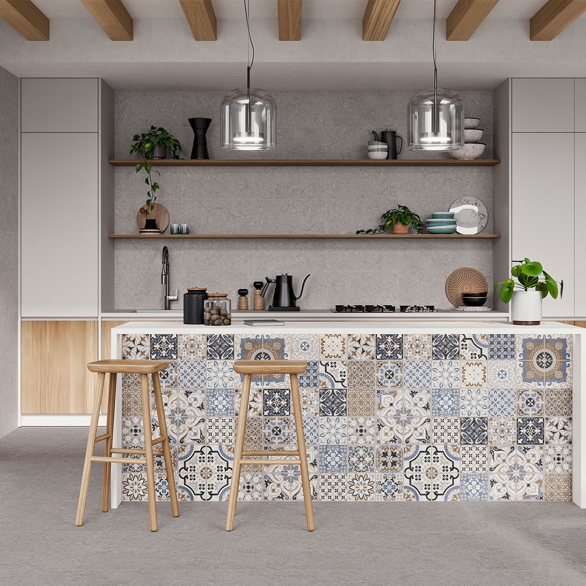 Intérieur avec revêtement double gris 30x60