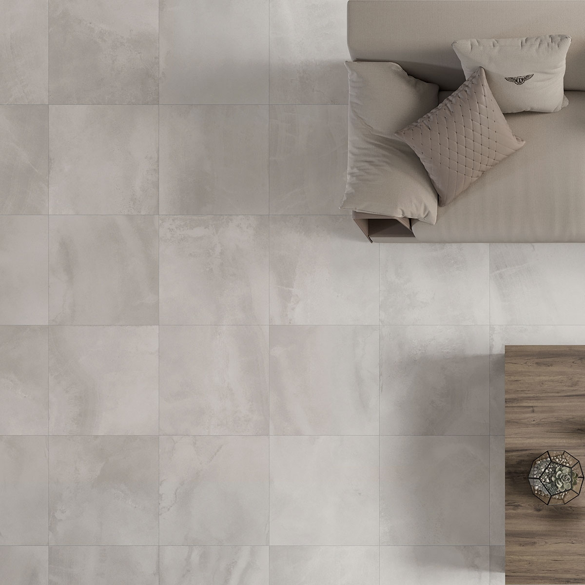 Interior con pavimento Durango Taupe 60x60