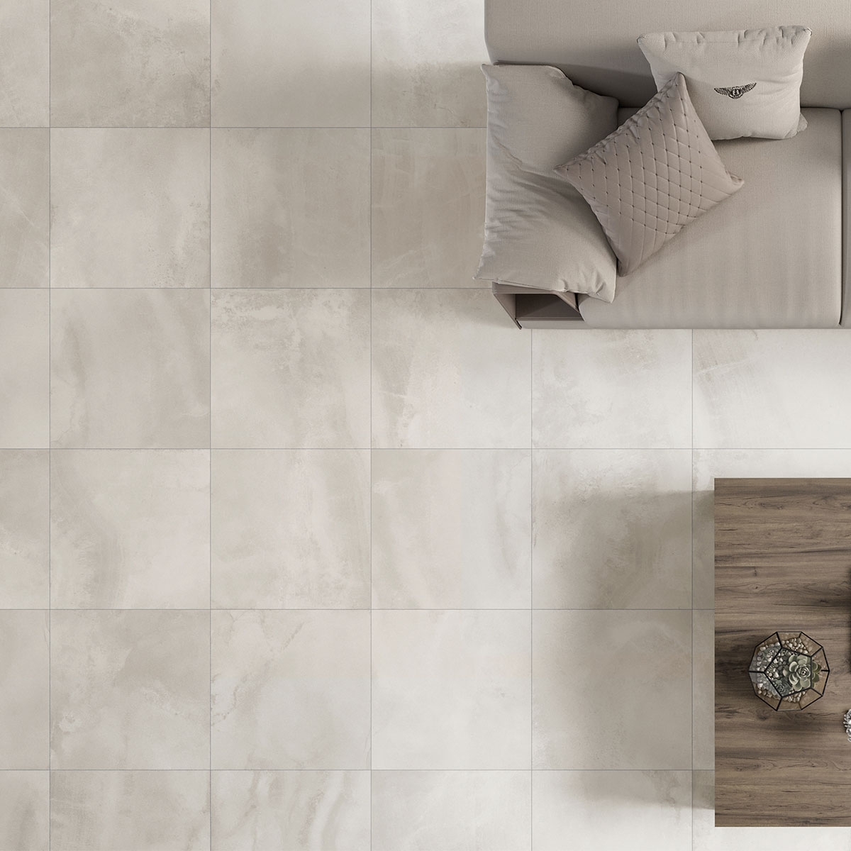 Interior con pavimento Durango Beige 60x60