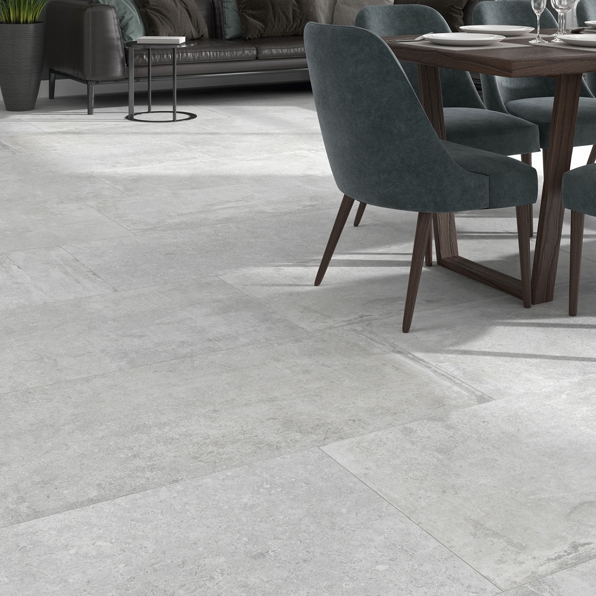 Interior with Etienne White flooring 60x120