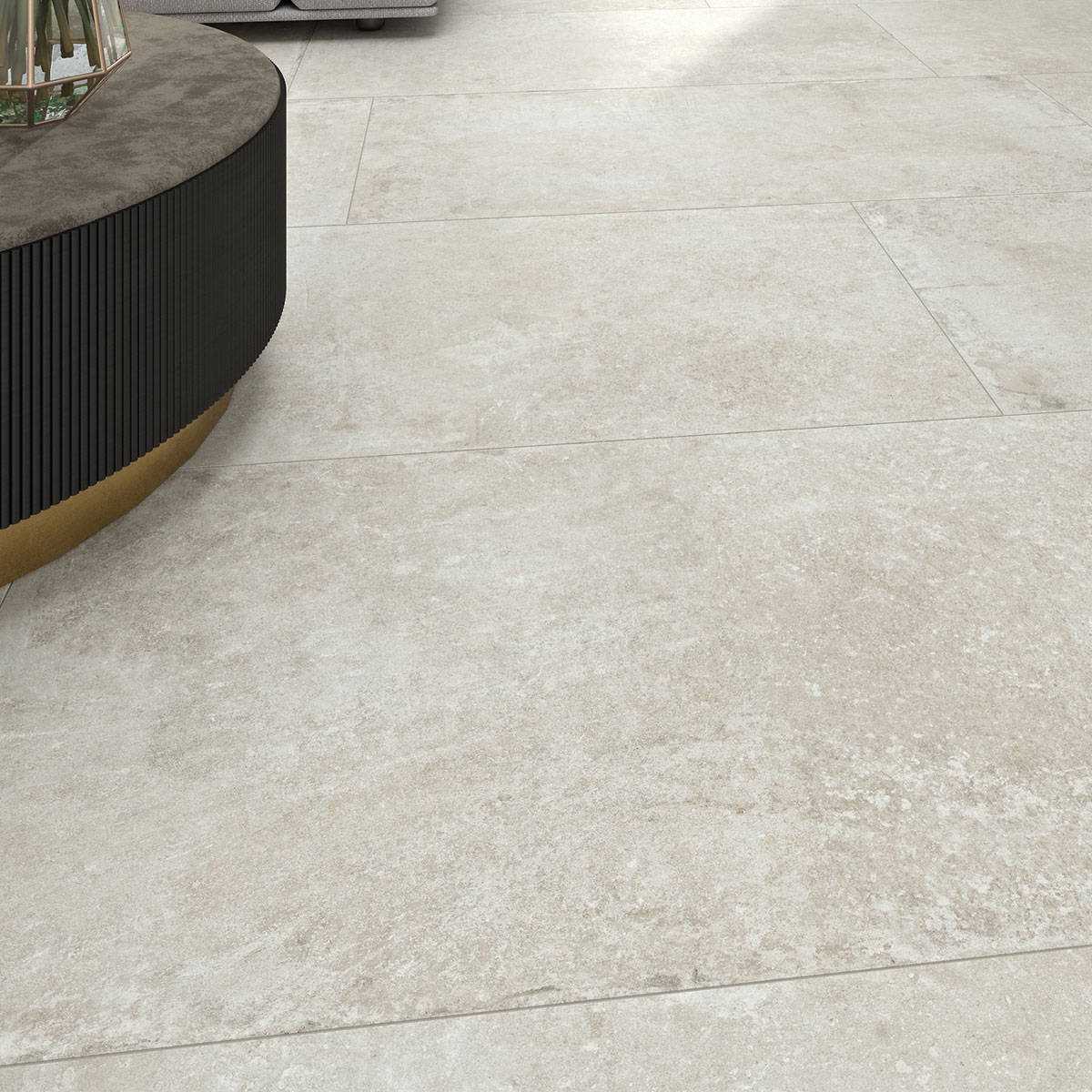 Interior com pavimento Etienne Ivory 60x120