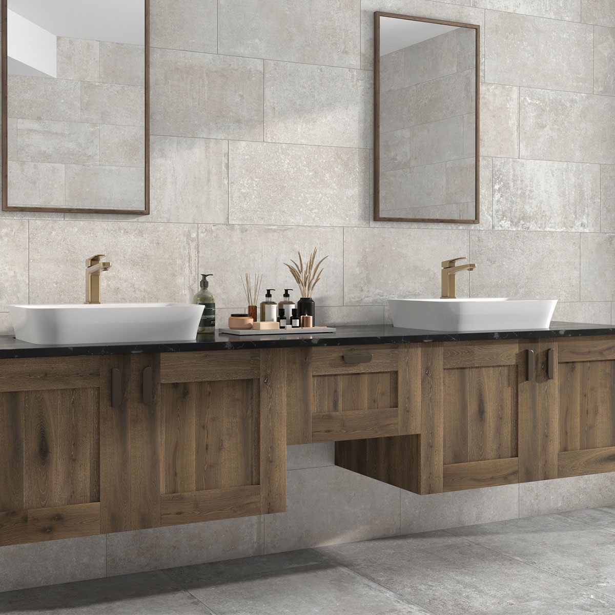 Bathroom with Etienne Ivory 30x90 cladding (Box 1.35m2)