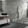 Baño con pavimento y revestimiento Falcon Gris 30x60