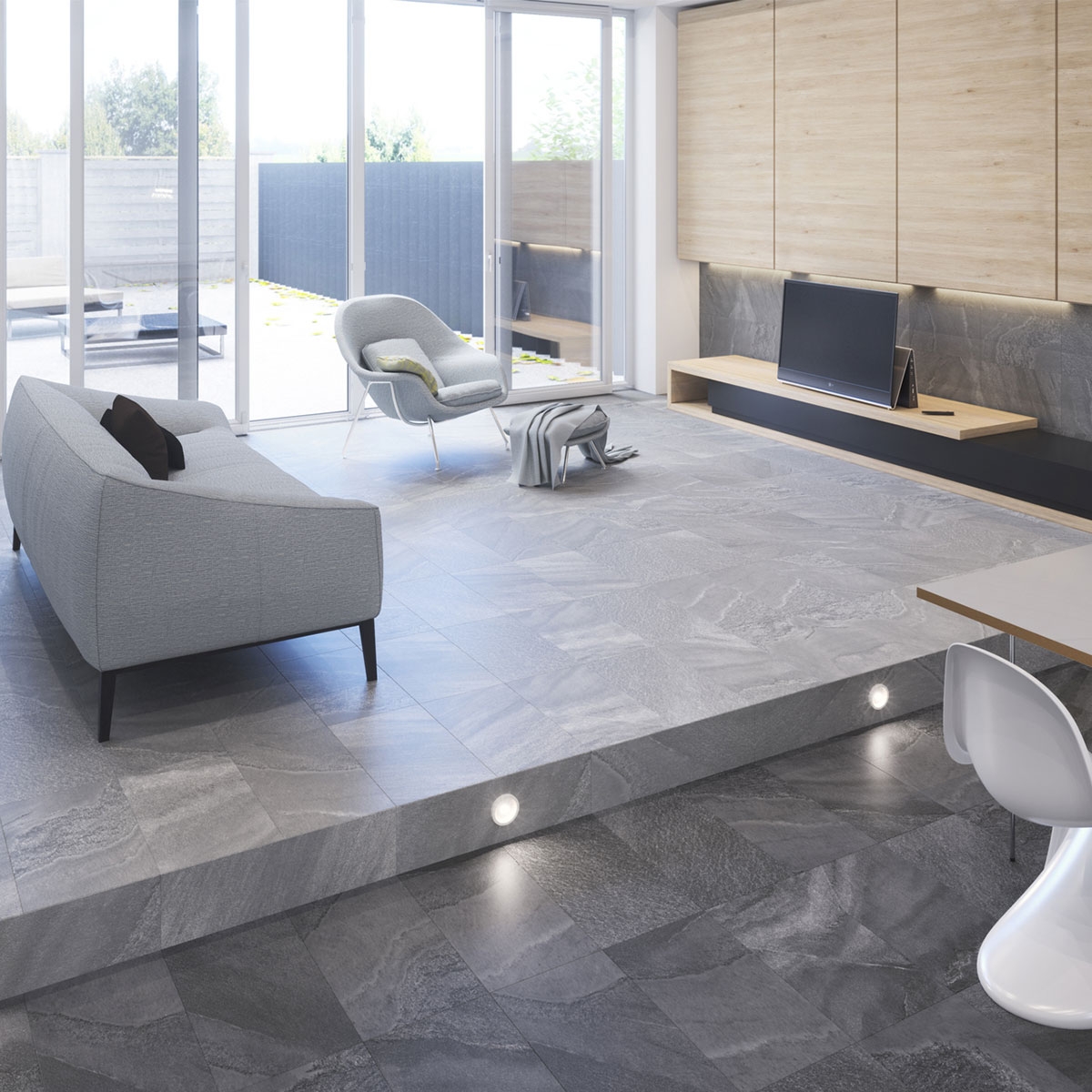 Intérieur avec sols antidérapants Falcon Anthracite 30x60