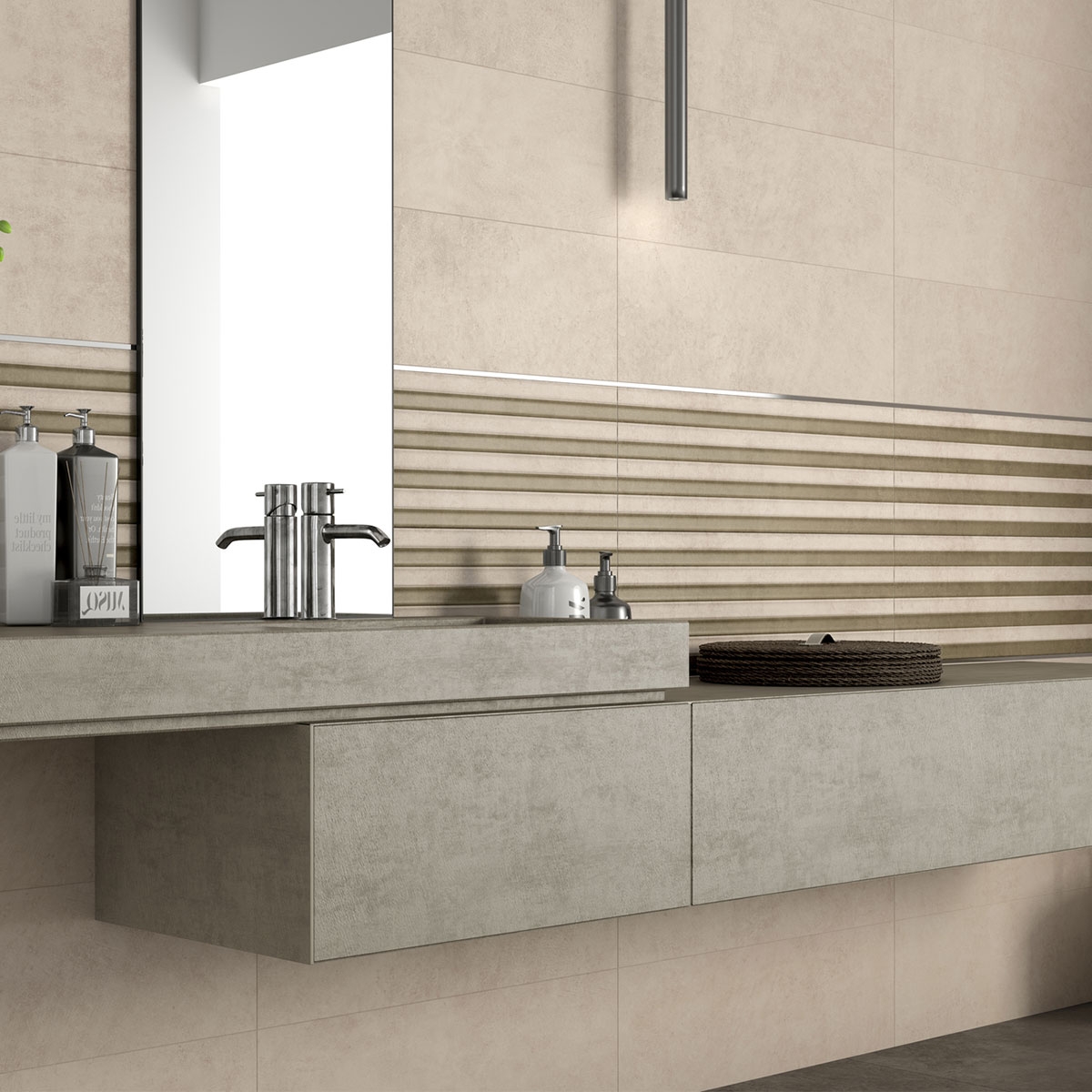 Bathroom with Foster Sand 25x75 cladding