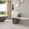 Baño con pavimento Foster White 75x75