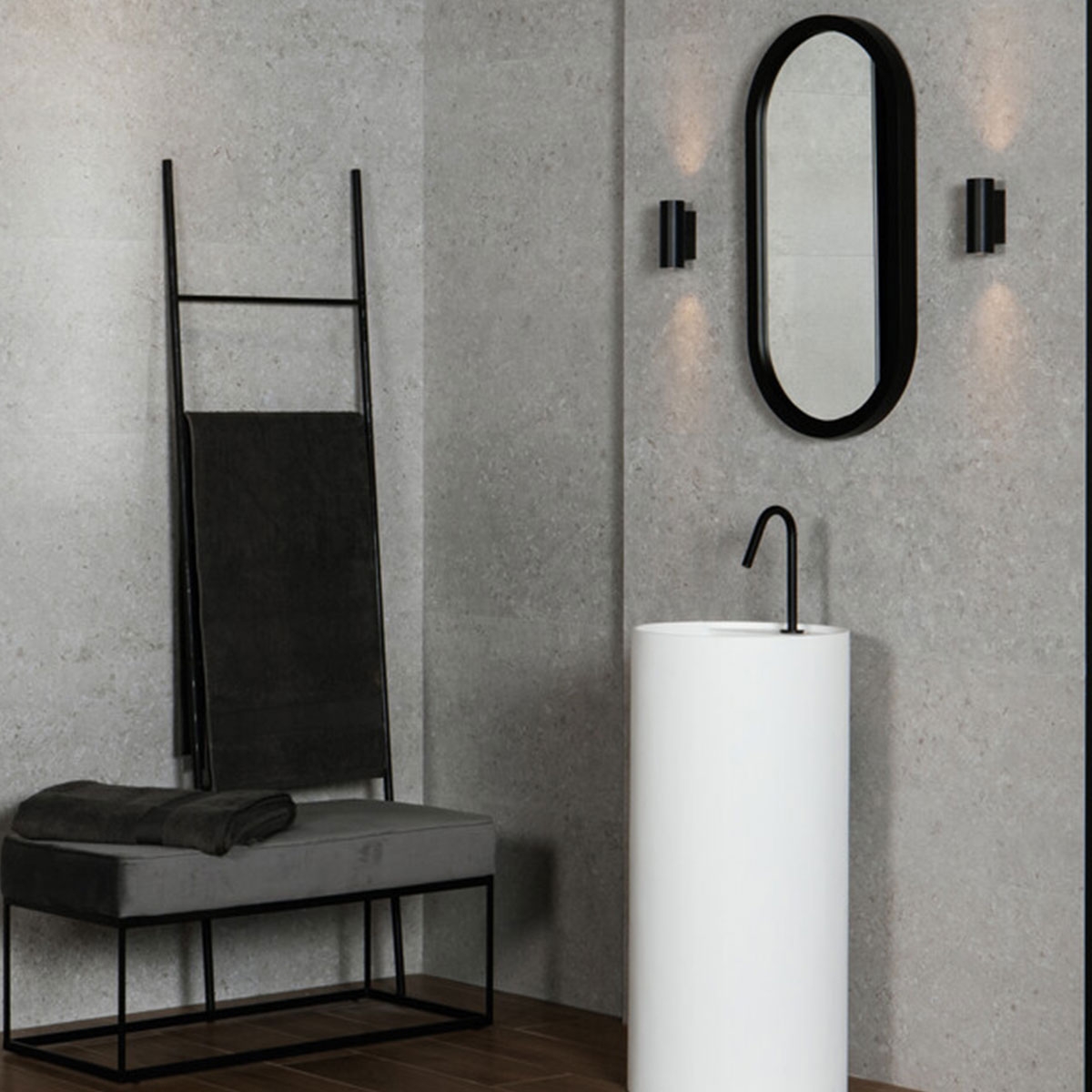 Casa de banho com revestimento Meridia Argent 40x120