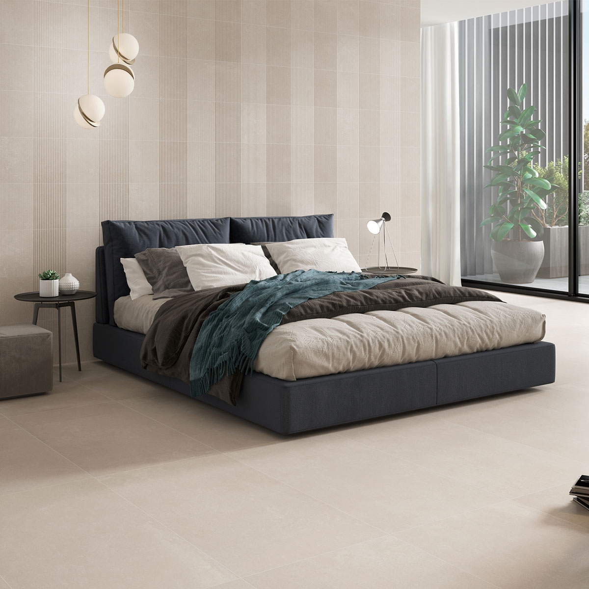 Innenraum mit Galway Nut Boden 60x60