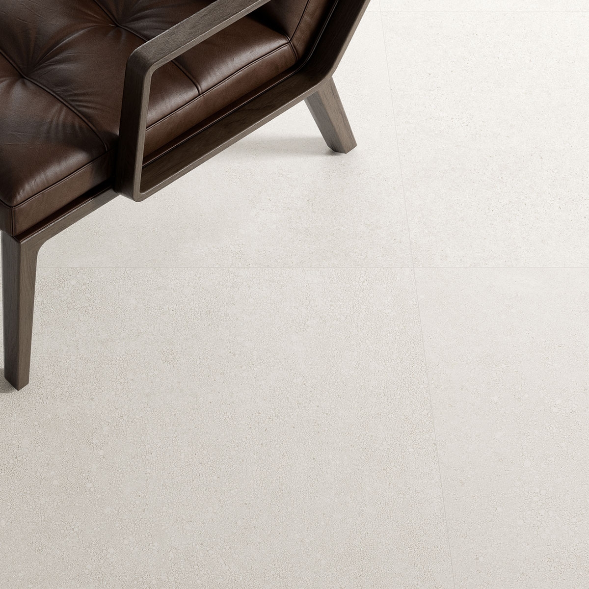 Interior com pavimento Geneve Blanc 90x90