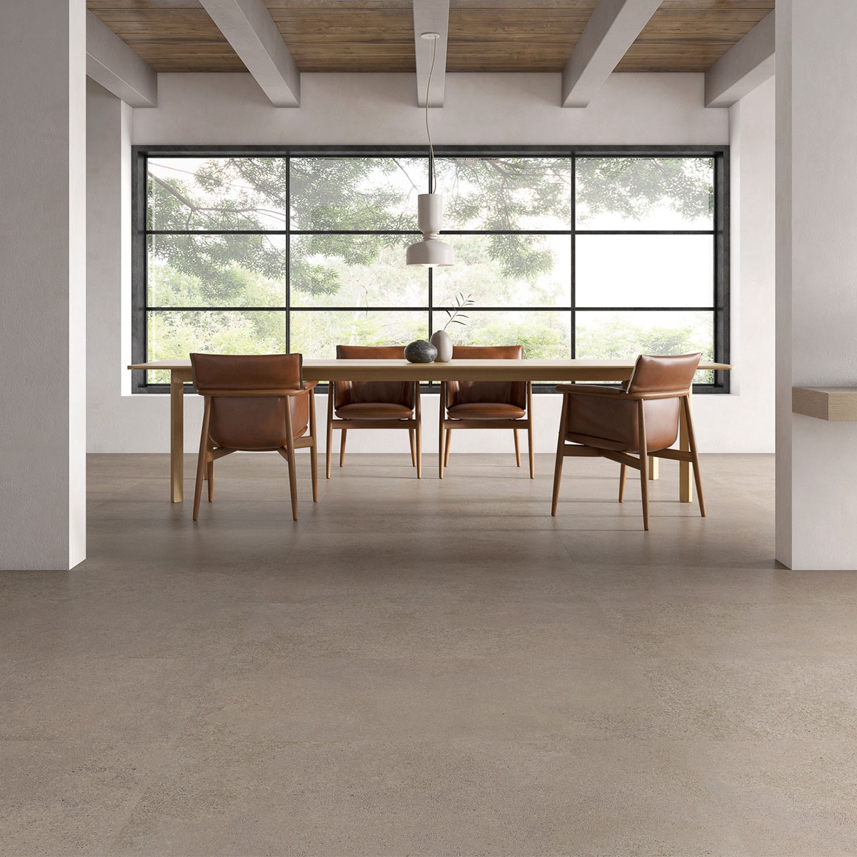 Interior con pavimento Geneve Terre 60x120
