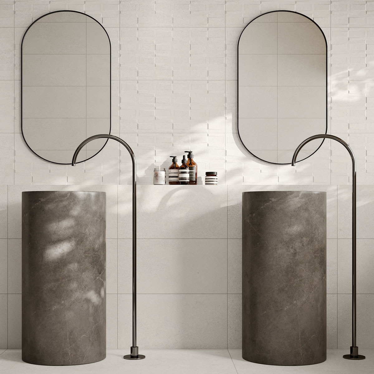 Baño con revestimiento Geneve Brick Blanc 30x60