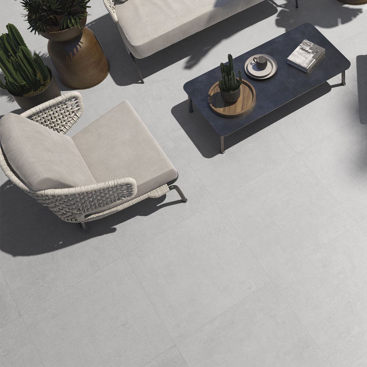 Exterior com pavimento antiderrapante Gravel Out Cream 60x60