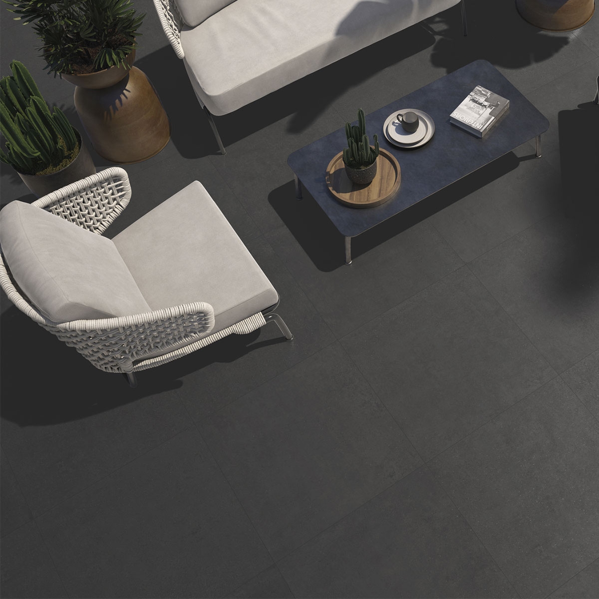 Exterior with Gravel Out Black Non-slip pavement 60x60