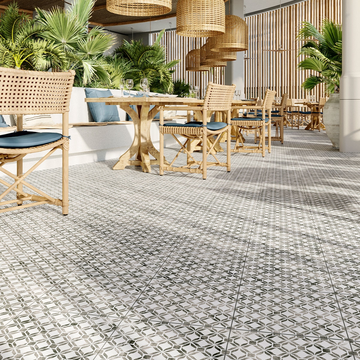 Exterior with Fresco Black Non-slip flooring 32.9x32.9 (Box 0.65m2)