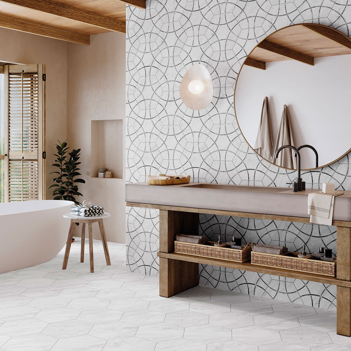 Bathroom with Lancaster Grey cladding 28.5x33 (Box 1.00m2)